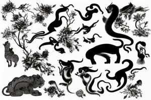 chinese animals tattoo idea