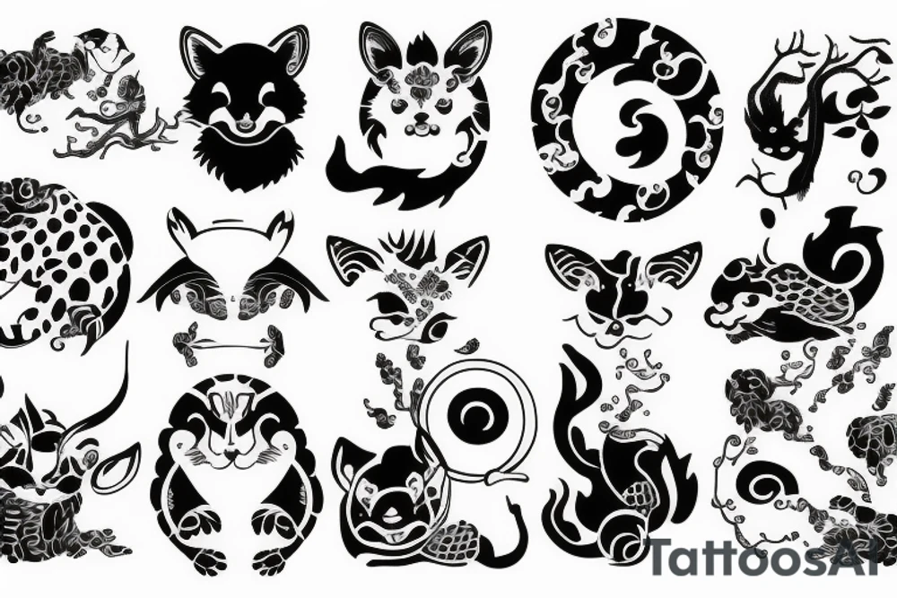 chinese animals tattoo idea