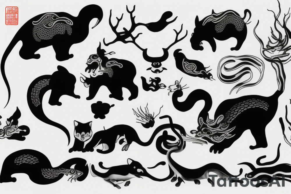 chinese animals tattoo idea