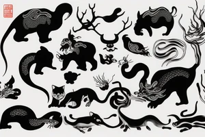 chinese animals tattoo idea