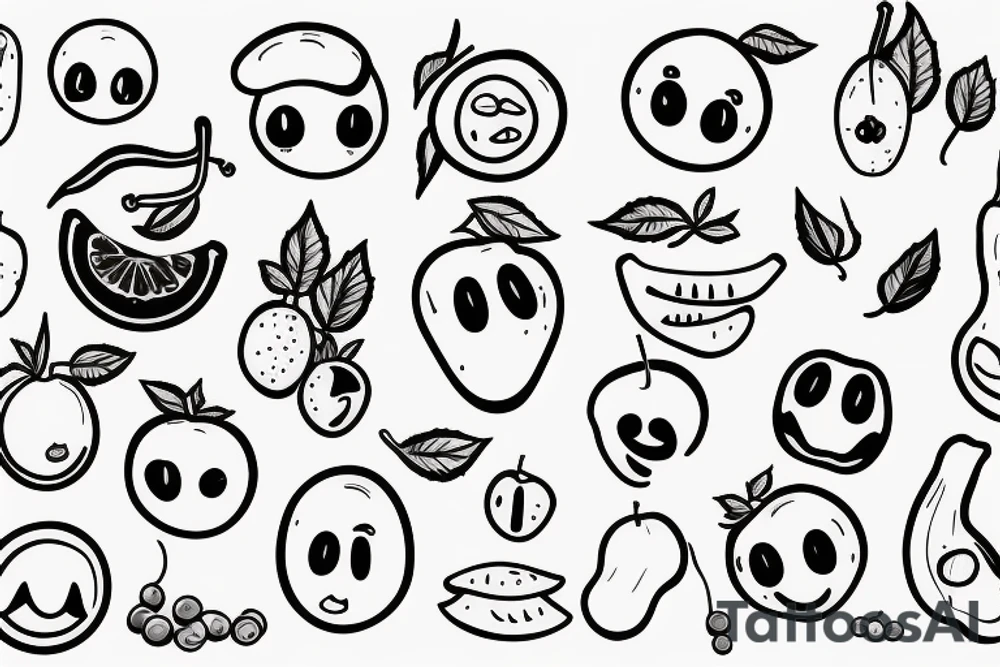 fruit with a smiley face tattoo idea