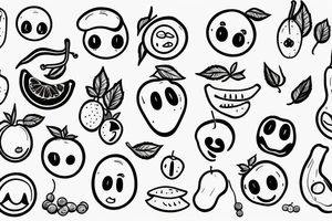 fruit with a smiley face tattoo idea