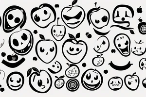apple with a smiley face tattoo idea