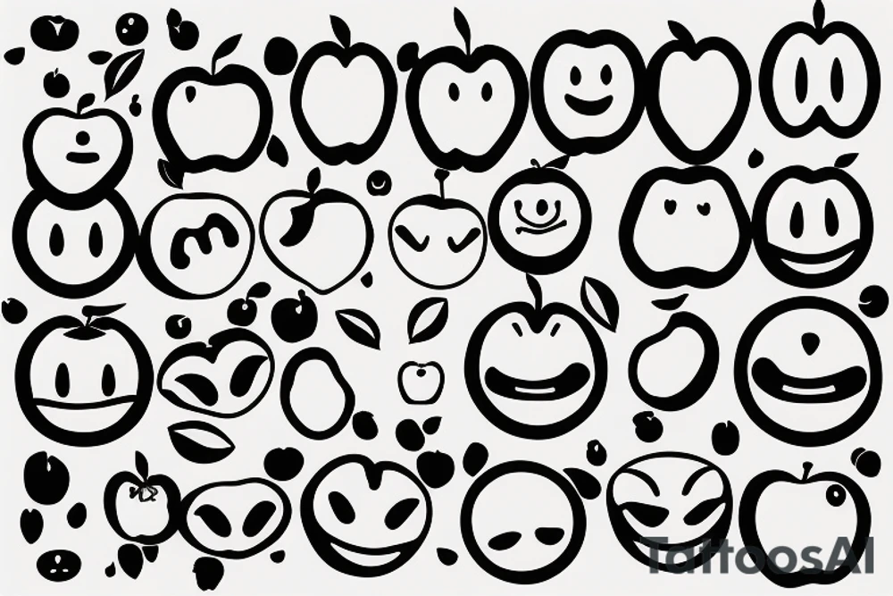 apple with a smiley face tattoo idea