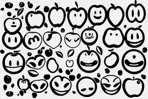 apple with a smiley face tattoo idea