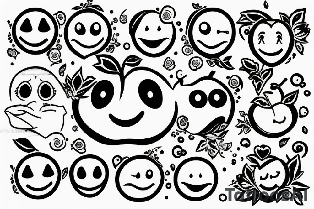 apple with a smiley face tattoo idea