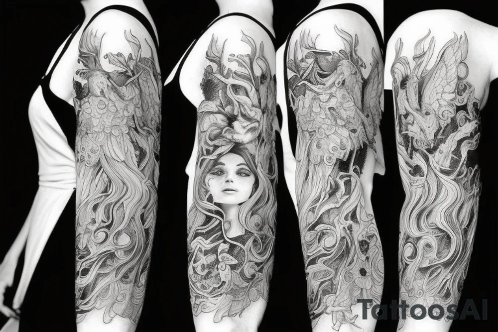 Engel, Baum, Sonne tattoo idea