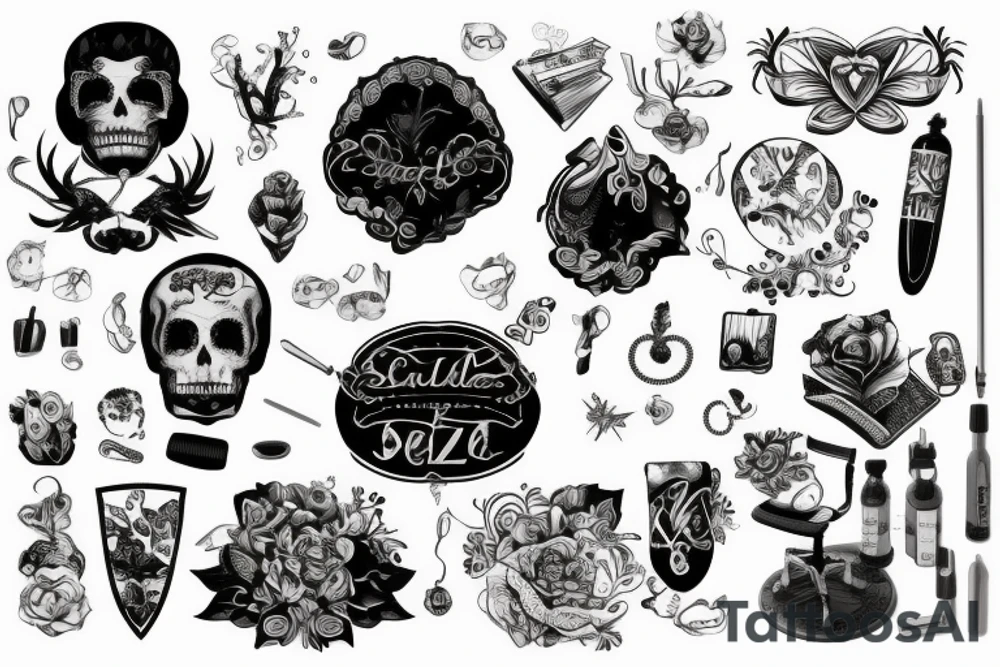 Schädel auf einem Tisch mit einer Kerze tattoo idea