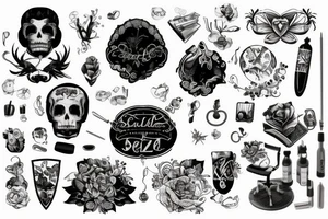 Schädel auf einem Tisch mit einer Kerze tattoo idea
