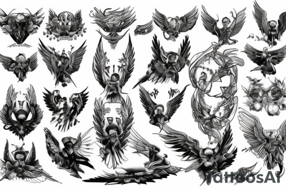 Engel auf Motorrad tattoo idea