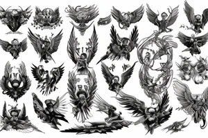 Engel auf Motorrad tattoo idea