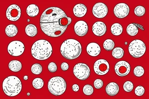 Astronaut sitting atop a red mushroom with white spots. Background is a highly realist sun with the planets around it tattoo idea