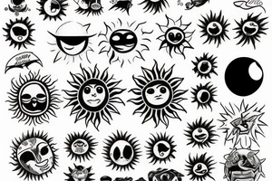 Realistic image of the Sun tattoo idea