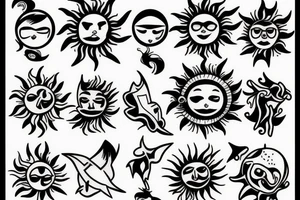 Realistic image of the Sun tattoo idea