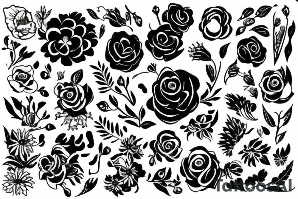 flowers happy tattoo idea