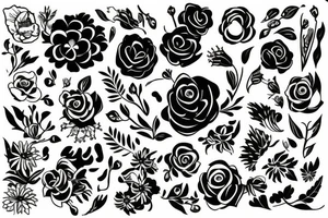 flowers happy tattoo idea