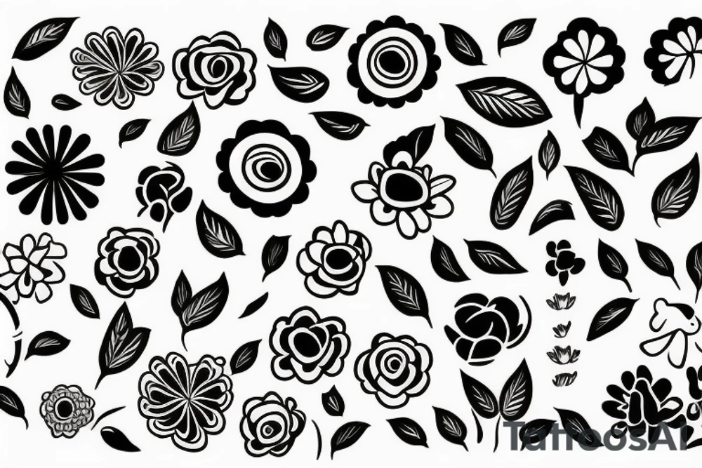 flowers happy tattoo idea