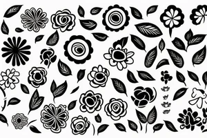 flowers happy tattoo idea