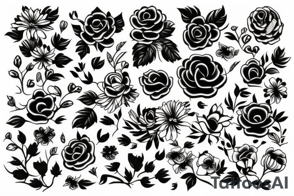 flowers happy tattoo idea