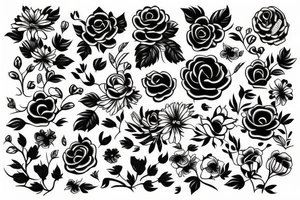 flowers happy tattoo idea