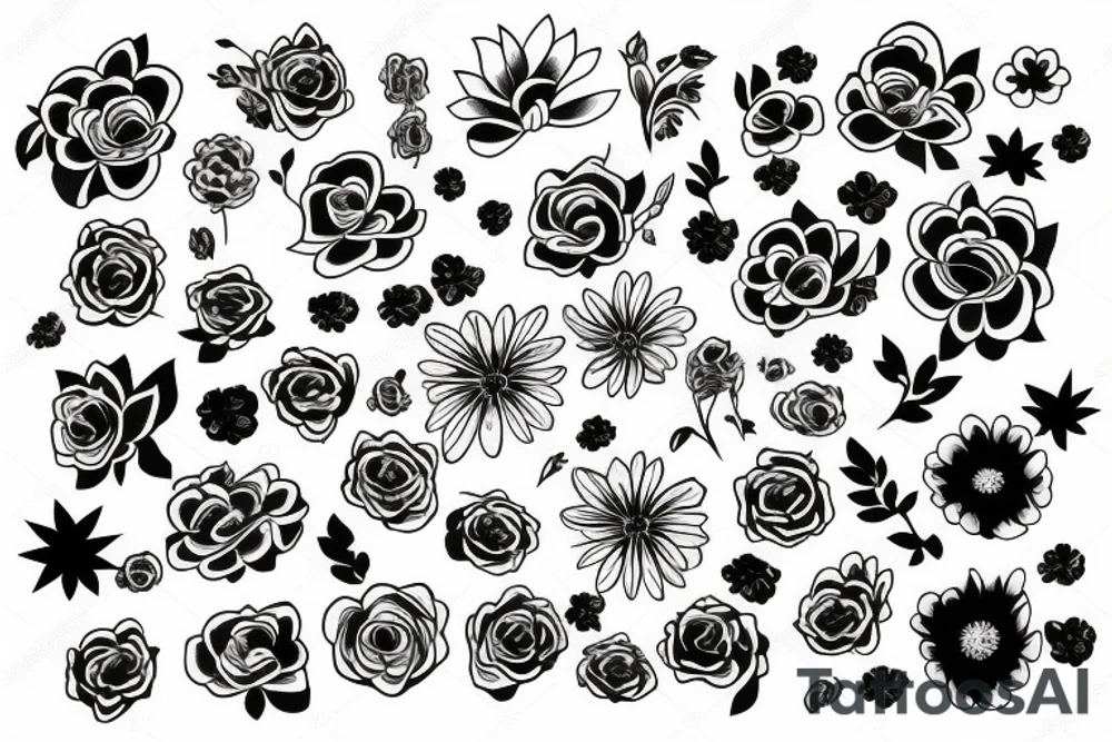 flowers happy tattoo idea