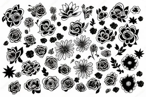 flowers happy tattoo idea