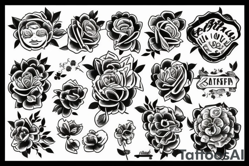 flowers happy tattoo idea