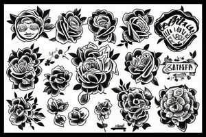 flowers happy tattoo idea