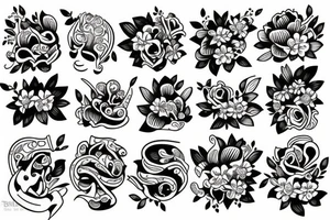 flowers happy tattoo idea