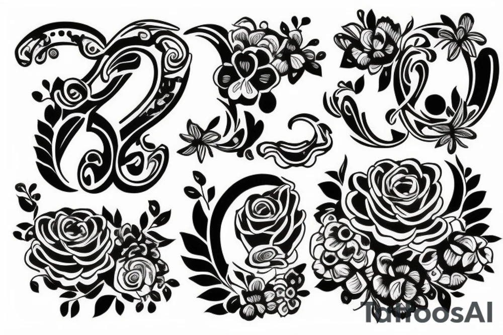 flowers happy tattoo idea