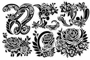 flowers happy tattoo idea