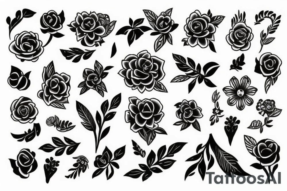 flowers happy tattoo idea