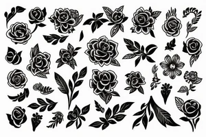 flowers happy tattoo idea