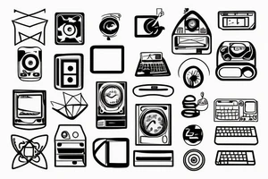 simple computer processor tattoo idea