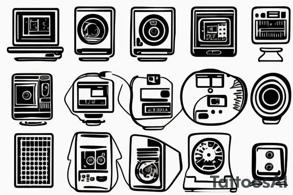 simple computer processor tattoo idea