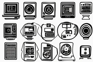 simple computer processor tattoo idea