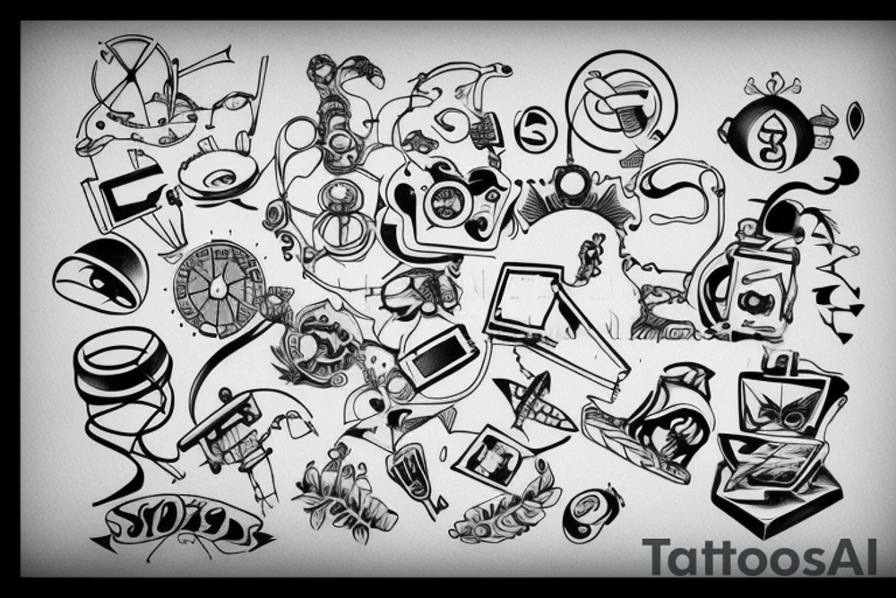 simple technology tattoo idea