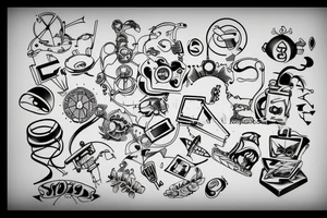 simple technology tattoo idea