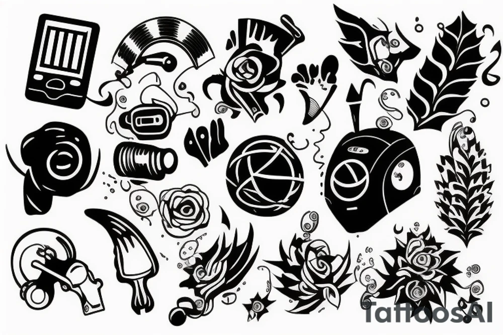 simple technology tattoo idea
