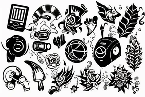 simple technology tattoo idea