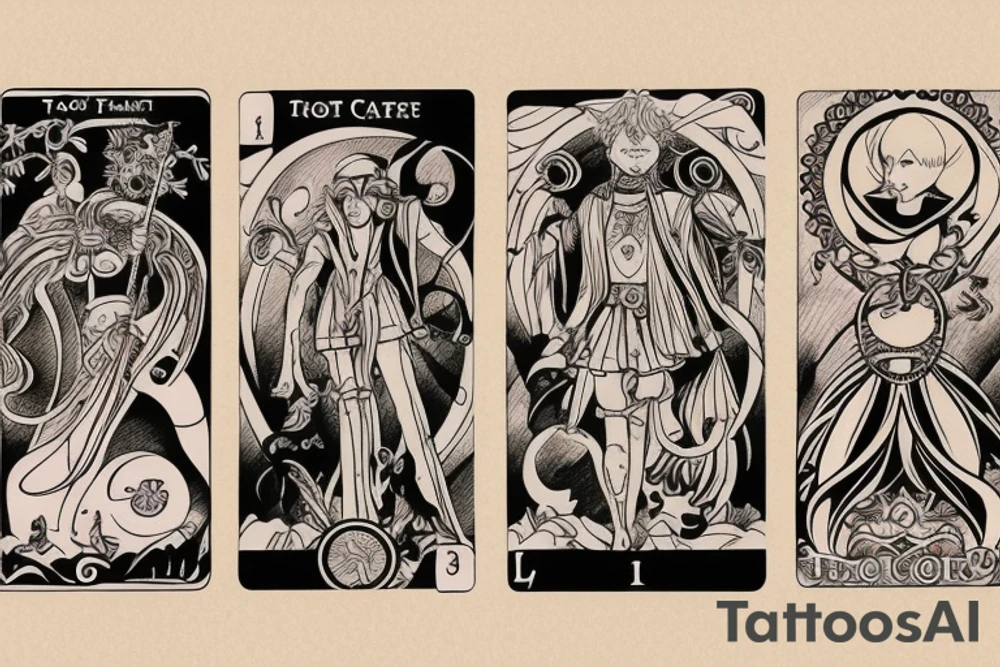 Tarot card Fool in anime stile tattoo idea
