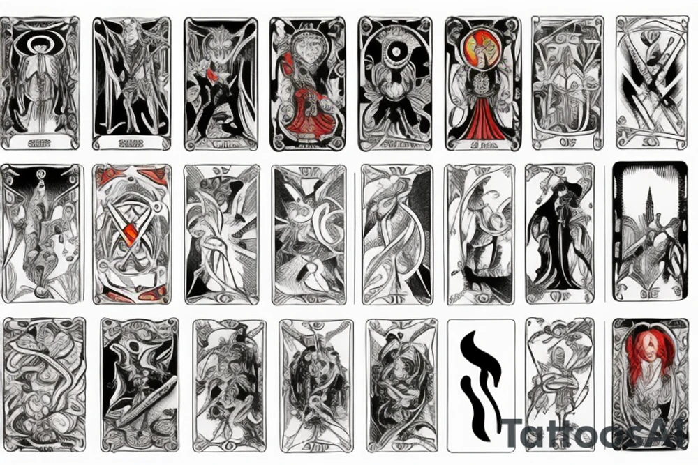 Tarot card Fool in anime stile tattoo idea