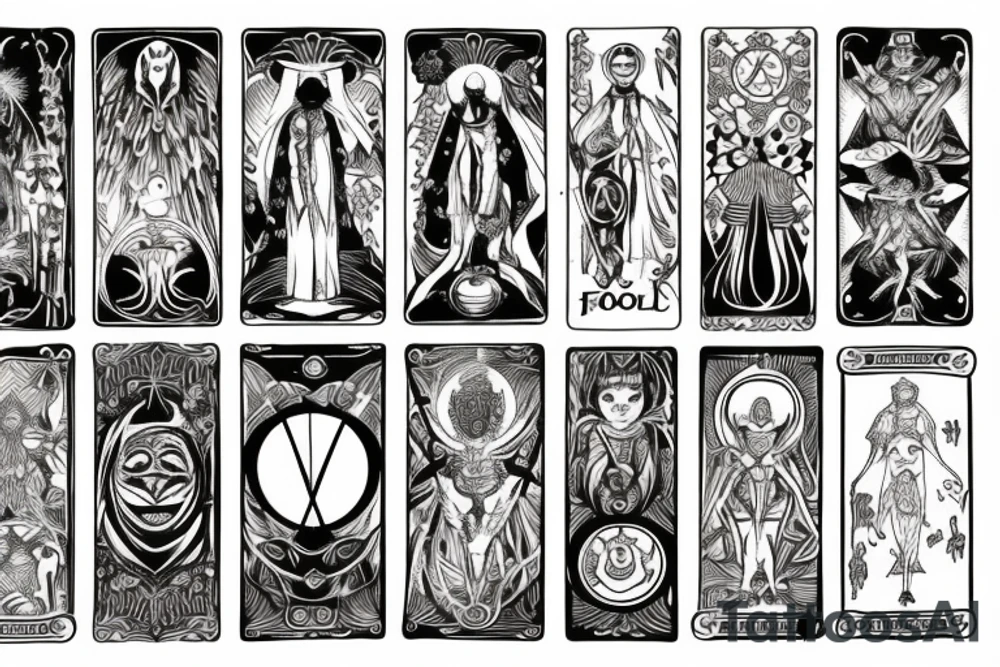 Tarot card Fool in anime stile tattoo idea