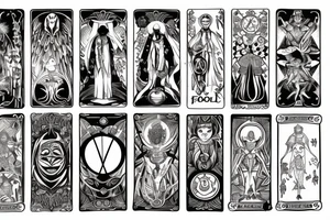 Tarot card Fool in anime stile tattoo idea