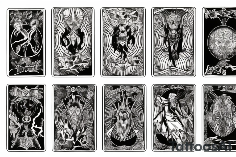 Tarot card Fool in anime stile tattoo idea