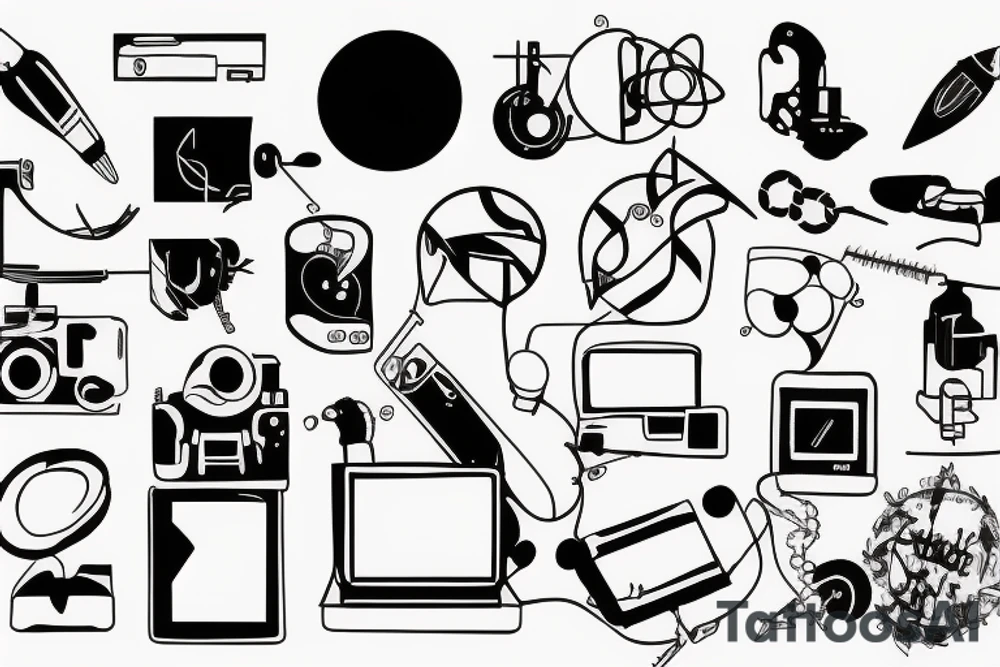 minimalist technology tattoo idea