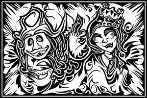 The jester walks off a cliff tattoo idea