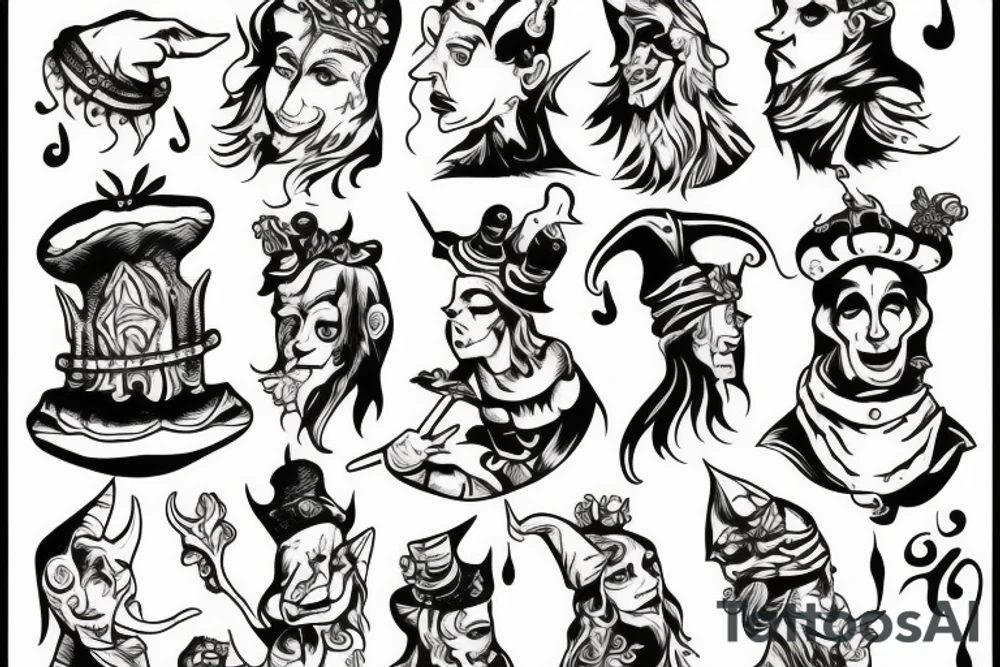 The jester walks off a cliff tattoo idea