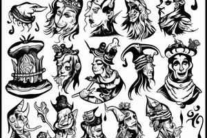 The jester walks off a cliff tattoo idea