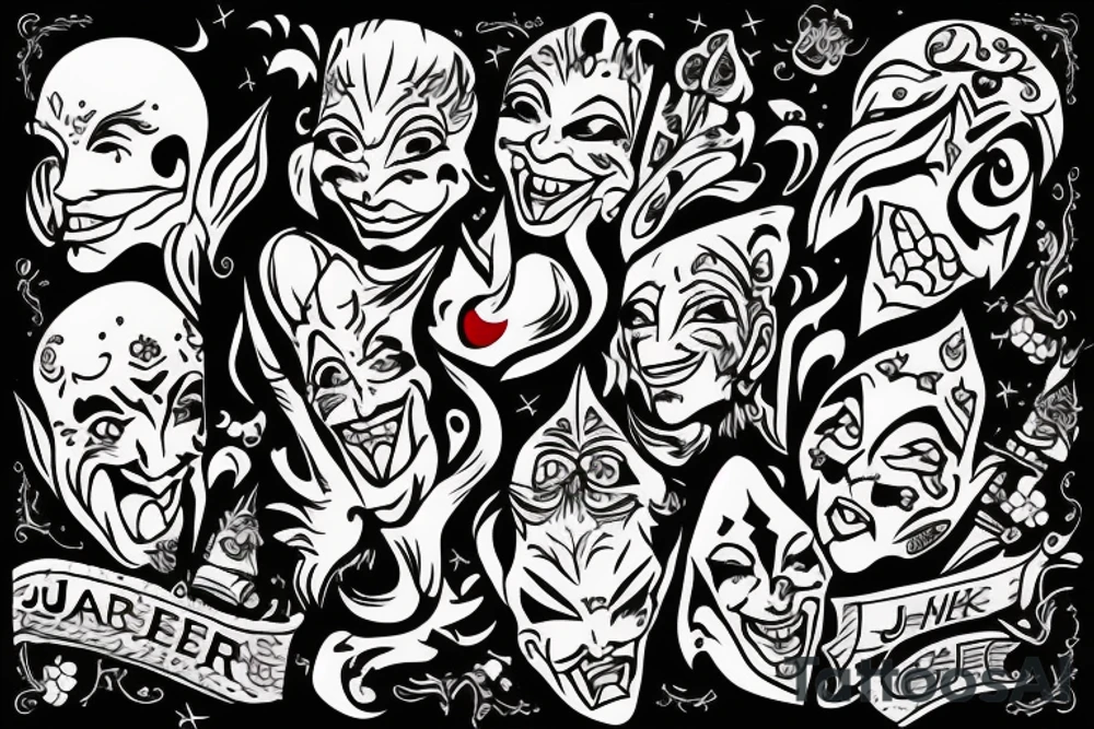 The jester walks off a cliff tattoo idea